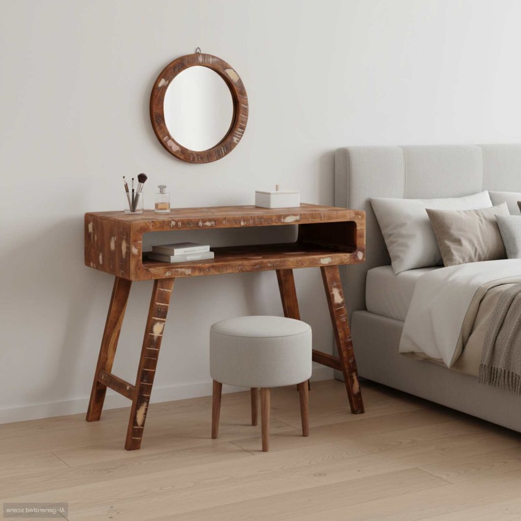 Makuuhuoneen meikkipöydät hyllyllä Kestävä uusiomateriaali