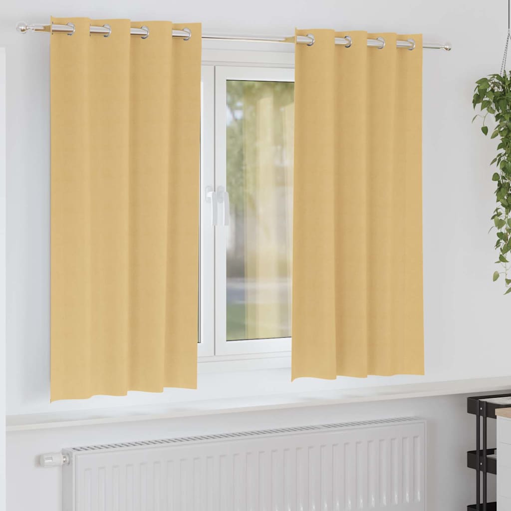 Verhot verhoilla 2 pcs Beige 175 x 140 cm Polyesteri