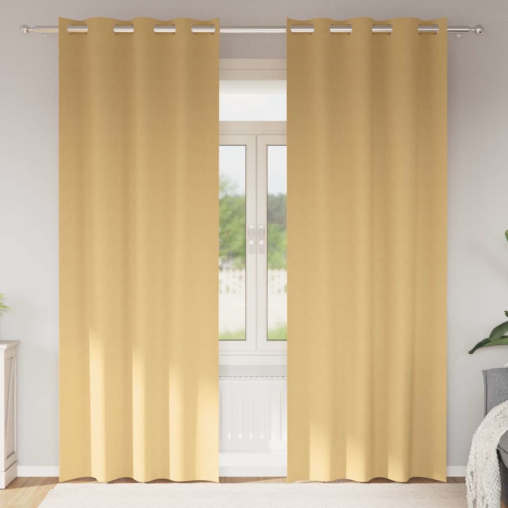 Verhot verhoilla 2 pcs Beige 260 x 140 cm Polyesteri