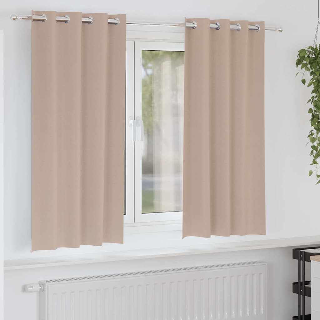 Verhot verhoilla 2 pcs Harmaanruskea 175 x 140 cm Polyesteri