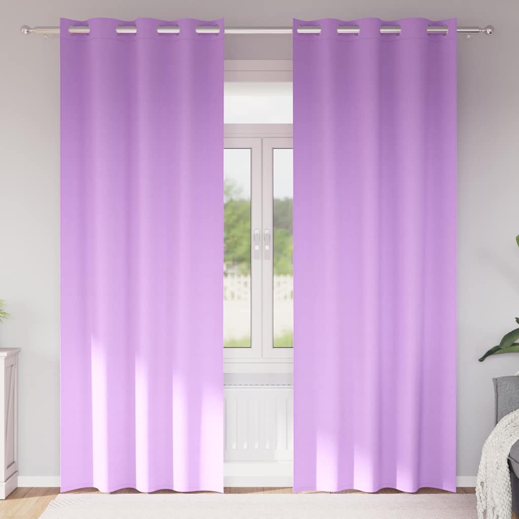 Verhot verhoilla 2 pcs Violetti 260 x 140 cm Polyesteri