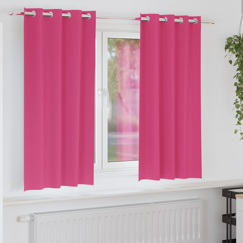 Verhot verhoilla 2 pcs Kirkkaanpinkki 175 x 140 cm Polyesteri
