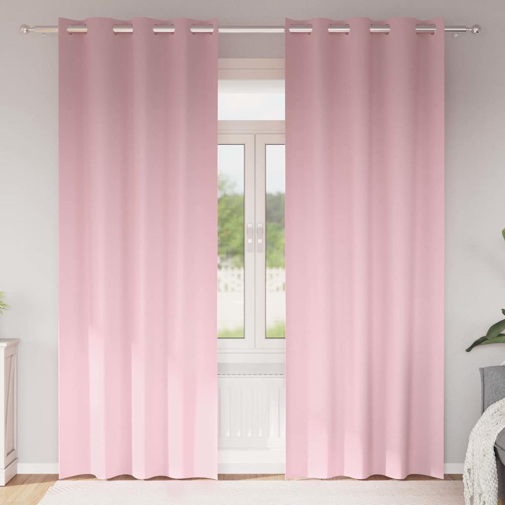 Verhot verhoilla 2 pcs Vauvanpinkki 245 x 140 cm Polyesteri