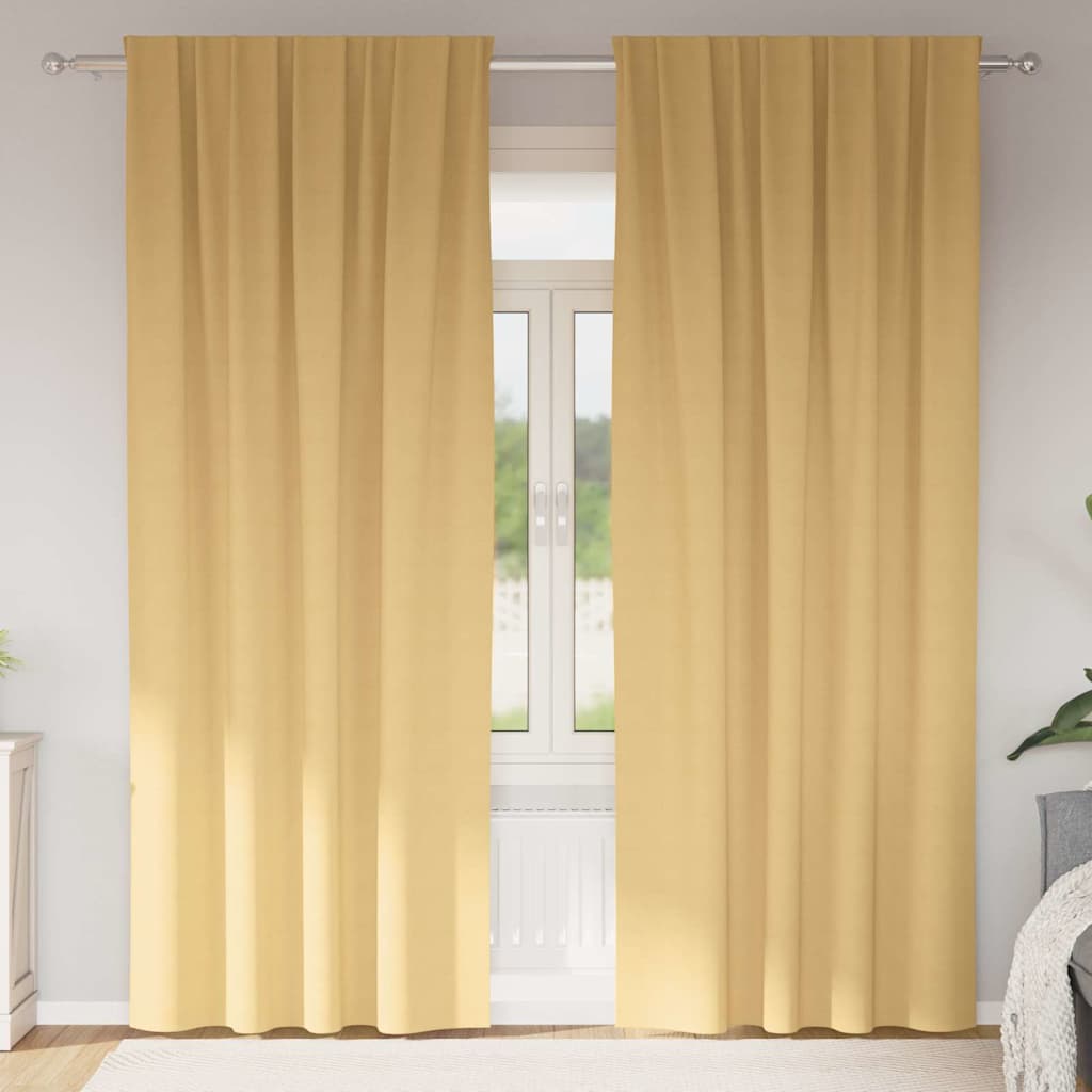 Verhot verhoilla 2 pcs Beige 225 x 140 cm Polyesteri