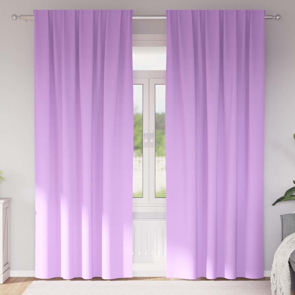 Verhot verhoilla 2 pcs Violetti 260 x 140 cm Polyesteri