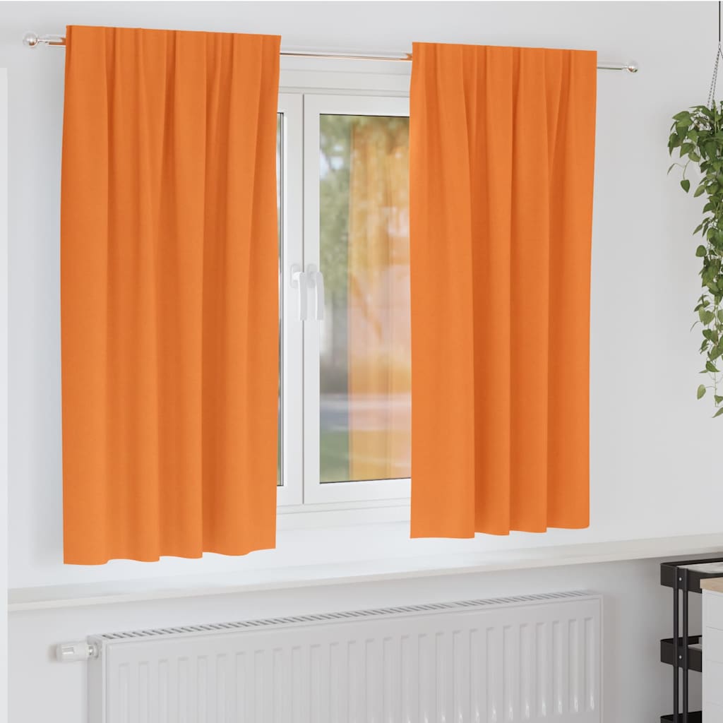 Verhot verhoilla 2 pcs Oranssi Polyesteri