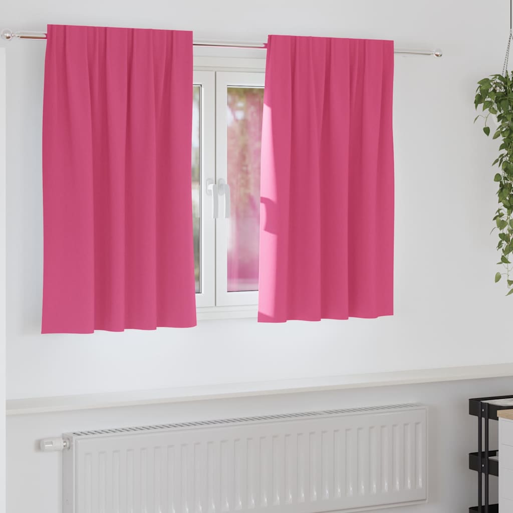 Verhot verhoilla 2 pcs Kirkkaanpinkki Polyesteri