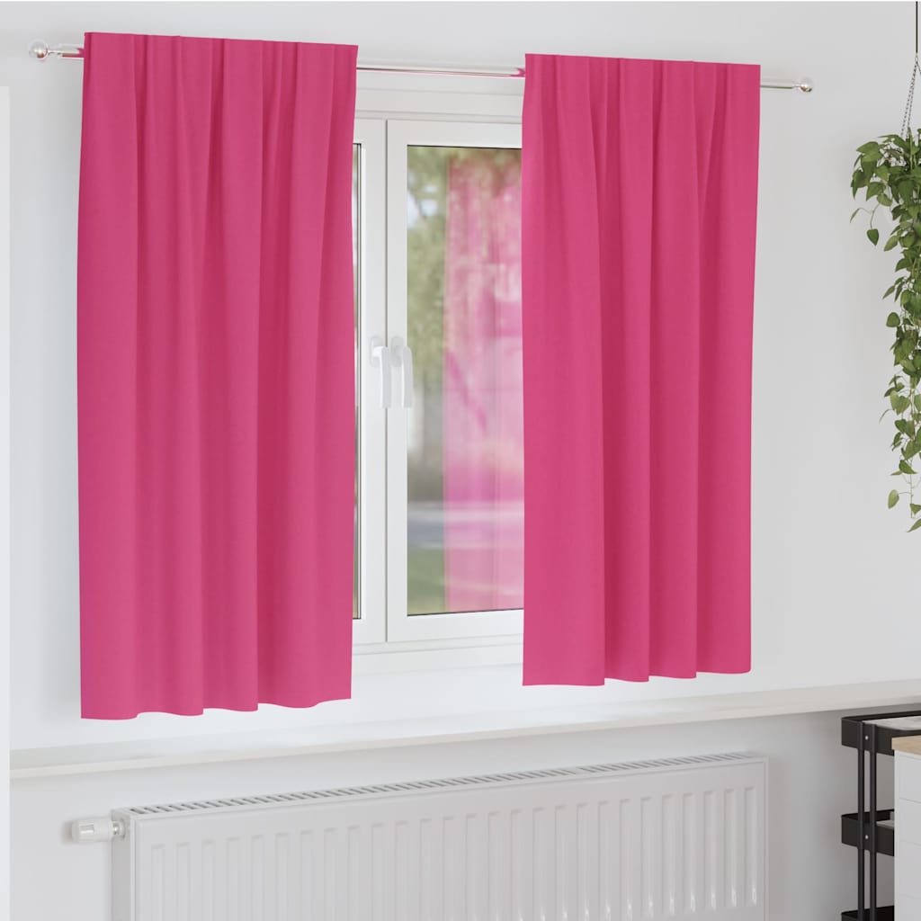 Verhot verhoilla 2 pcs Kirkkaanpinkki Polyesteri
