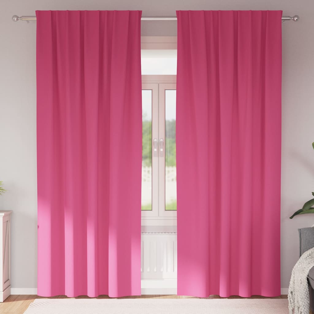 Verhot verhoilla 2 pcs Kirkkaanpinkki 245 x 140 cm Polyesteri