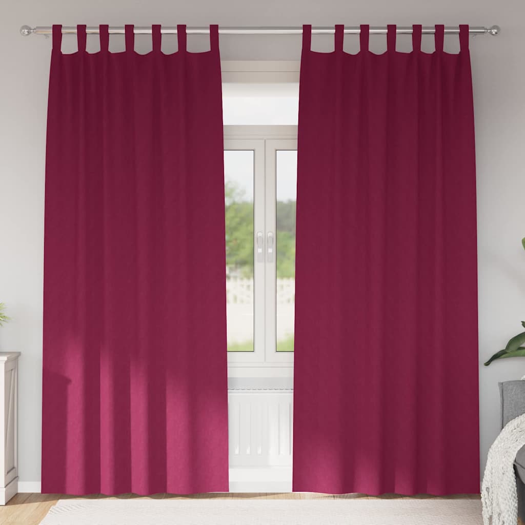 Pimennysverhot 2 pcs Viininpunainen 225 x 140 cm Polyesteri