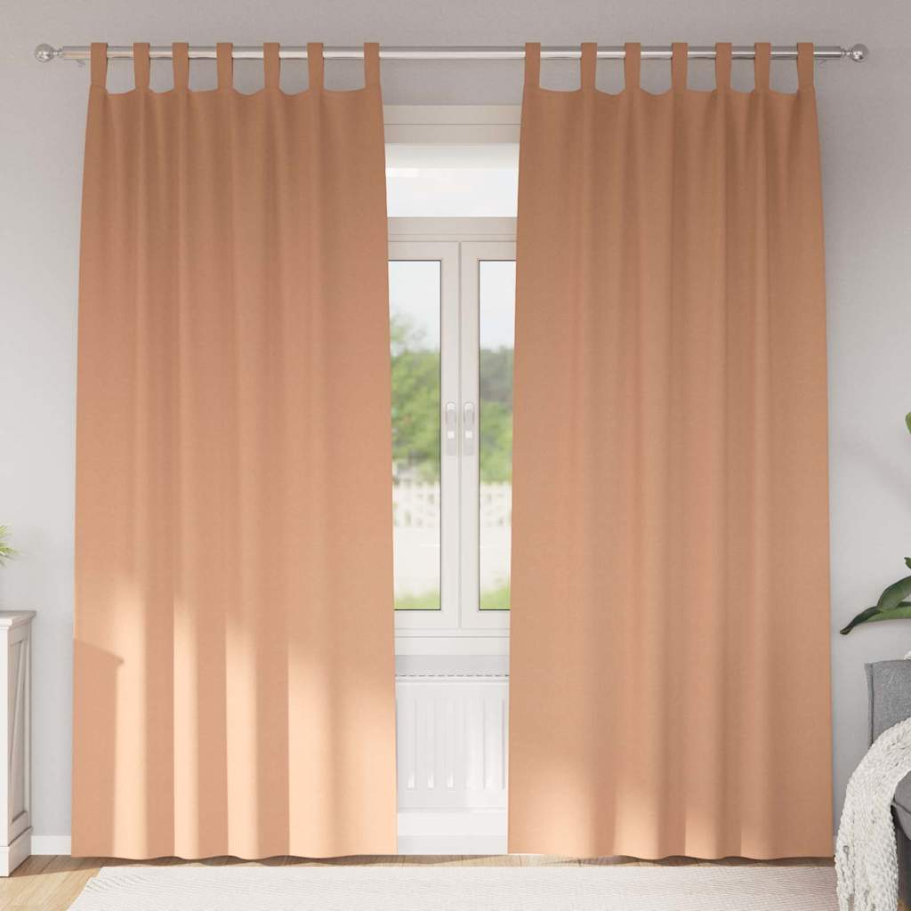 Pimennysverhot 2 pcs Vaaleanruskea 225 x 140 cm Polyesteri