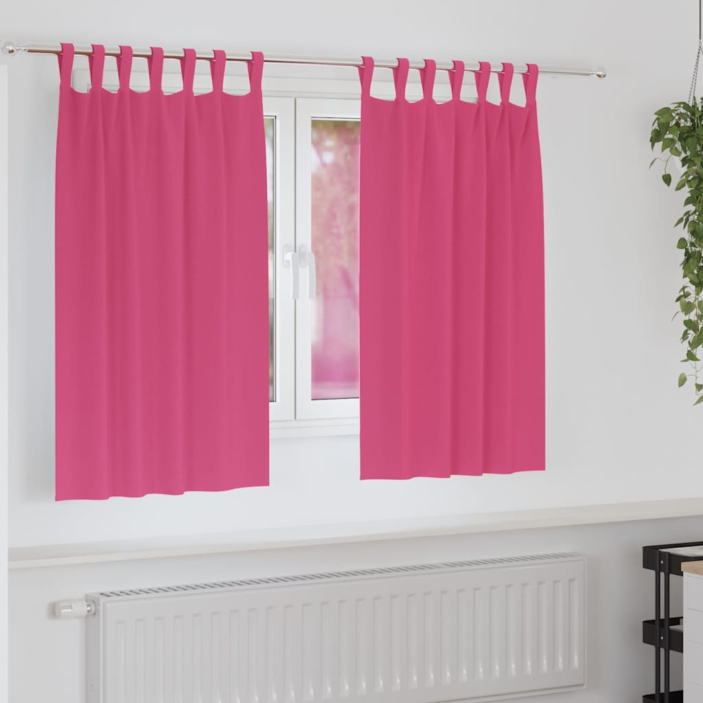 Verhot verhoilla 2 pcs Kirkkaanpinkki Polyesteri
