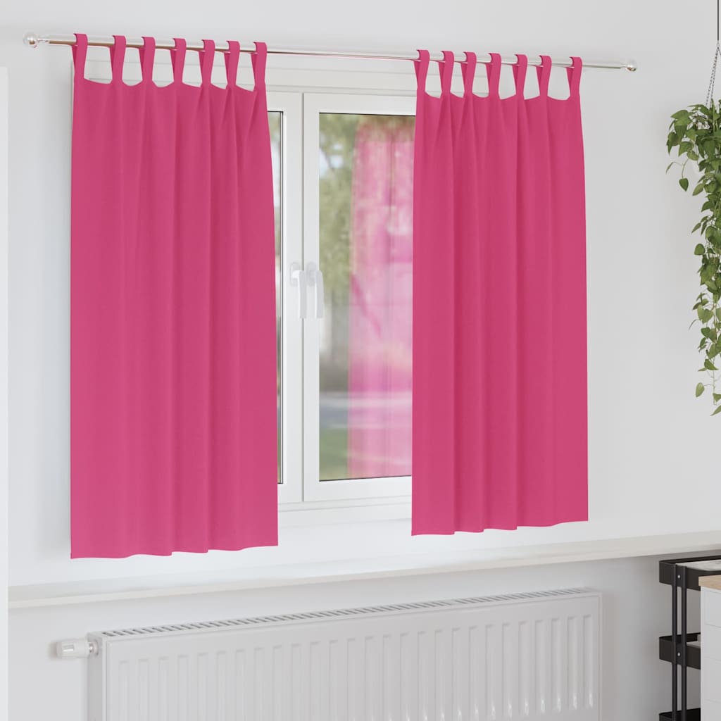 Verhot verhoilla 2 pcs Kirkkaanpinkki Polyesteri
