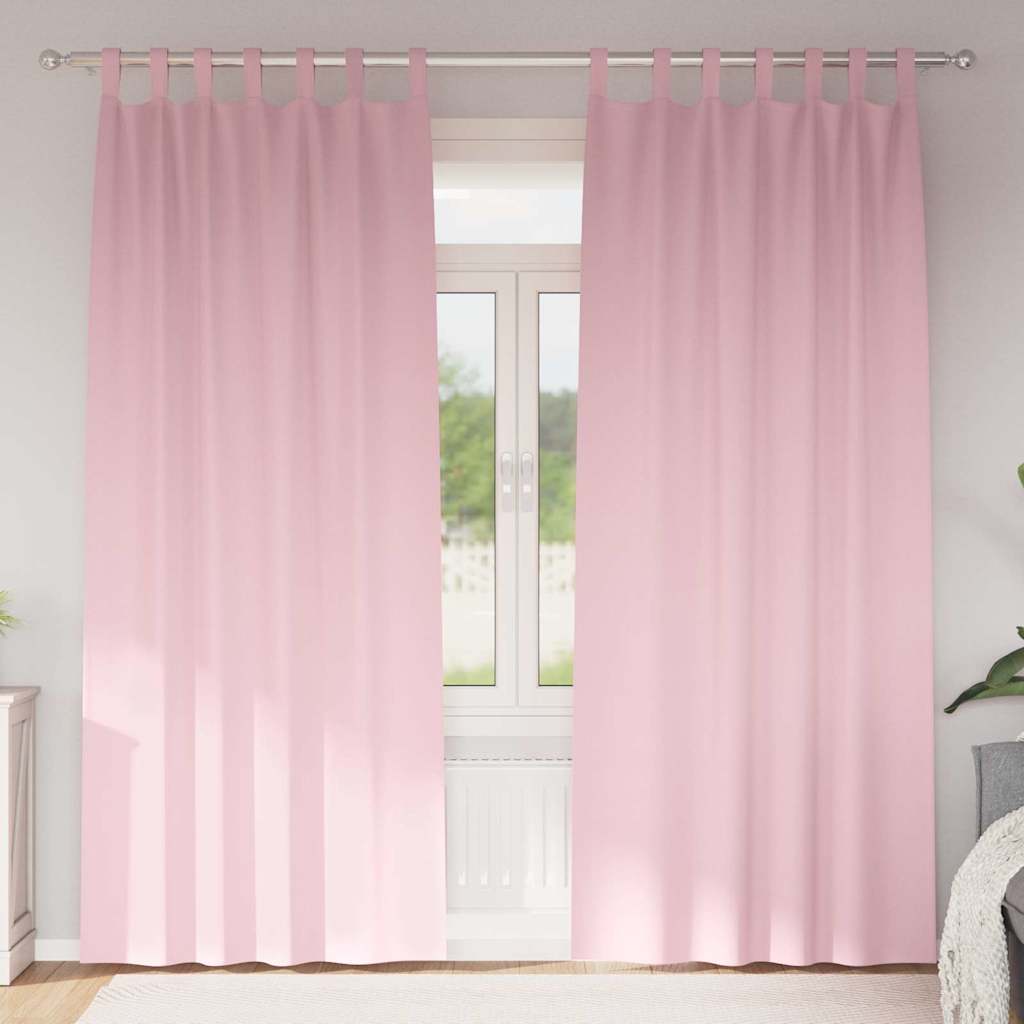 Verhot verhoilla 2 pcs Vauvanpinkki 245 x 140 cm Polyesteri