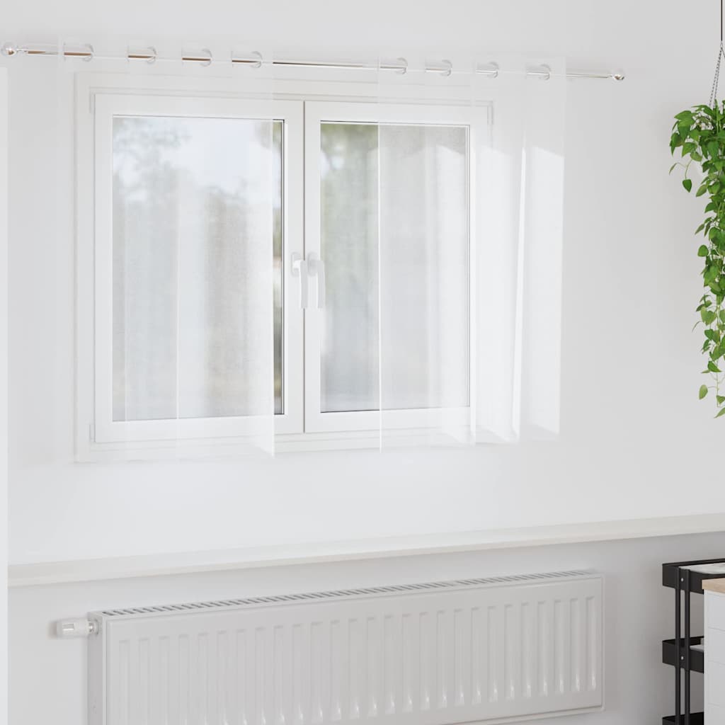 Verhot verhoilla 2 pcs Valkoinen 140 x 140 cm Polyesteri