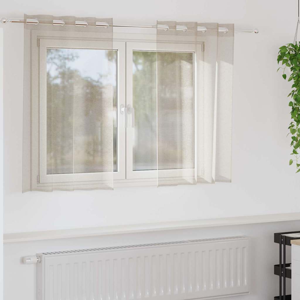 Verhot verhoilla 2 pcs Hiekka 140 x 140 cm Polyesteri