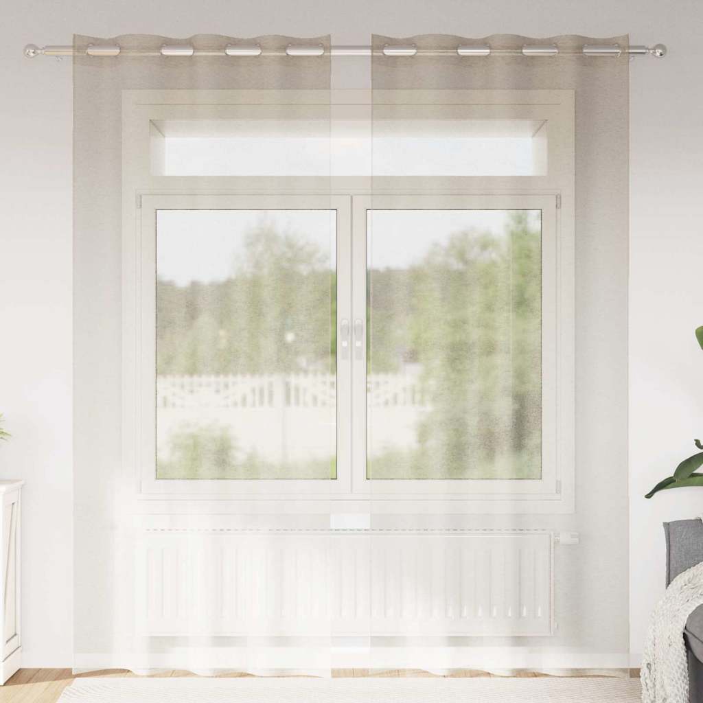 Verhot verhoilla 2 pcs Hiekka 140 x 225 cm Polyesteri