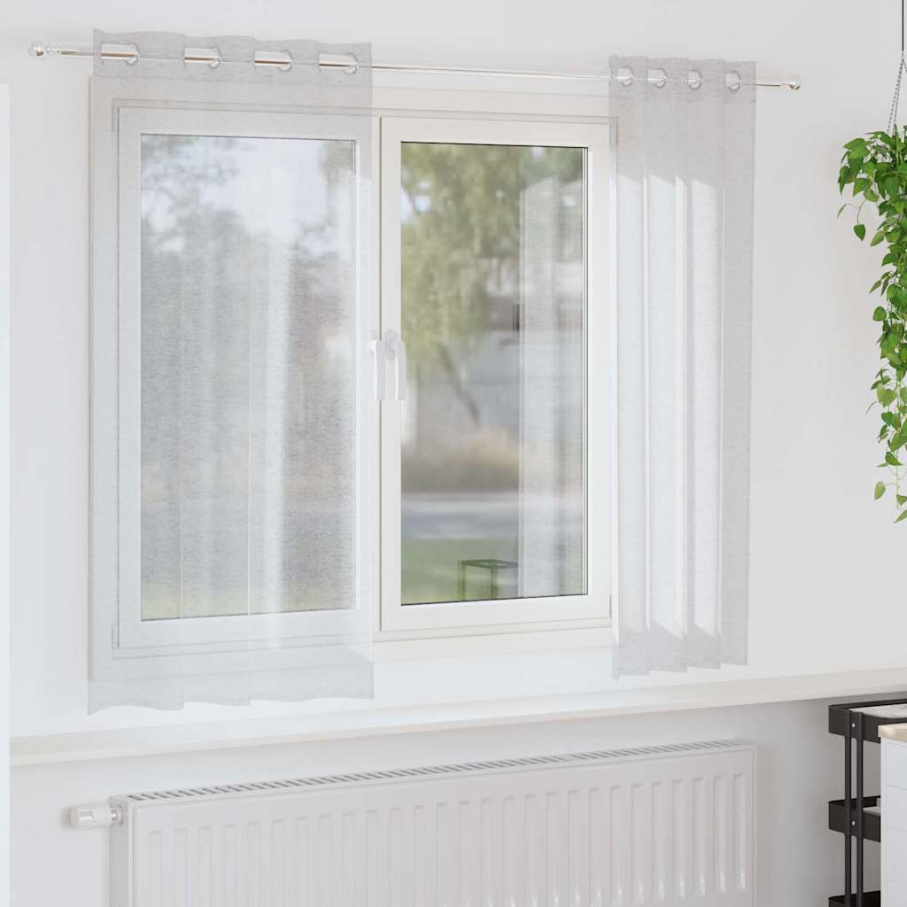 Verhot verhoilla 2 pcs Vaaleanharmaa 140 x 175 cm Polyesteri