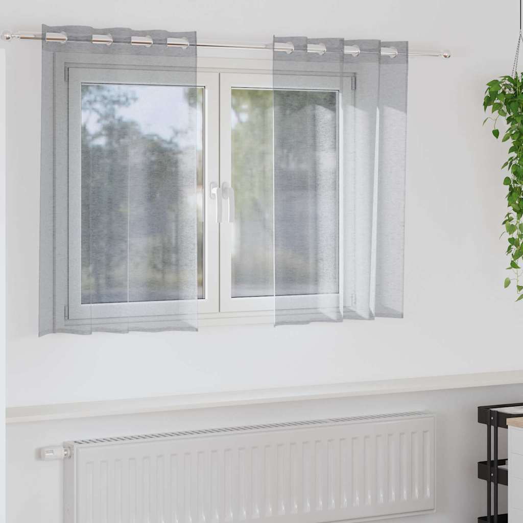 Verhot verhoilla 2 pcs Tummanharmaa 140 x 140 cm Polyesteri