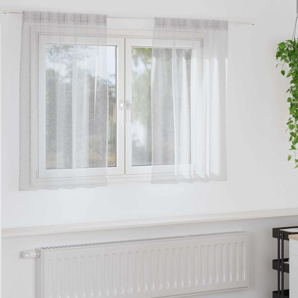 Verhot verhoilla 2 pcs Vaaleanharmaa 140 x 140 cm Polyesteri