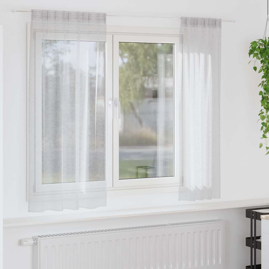 Verhot verhoilla 2 pcs Vaaleanharmaa 140 x 175 cm Polyesteri