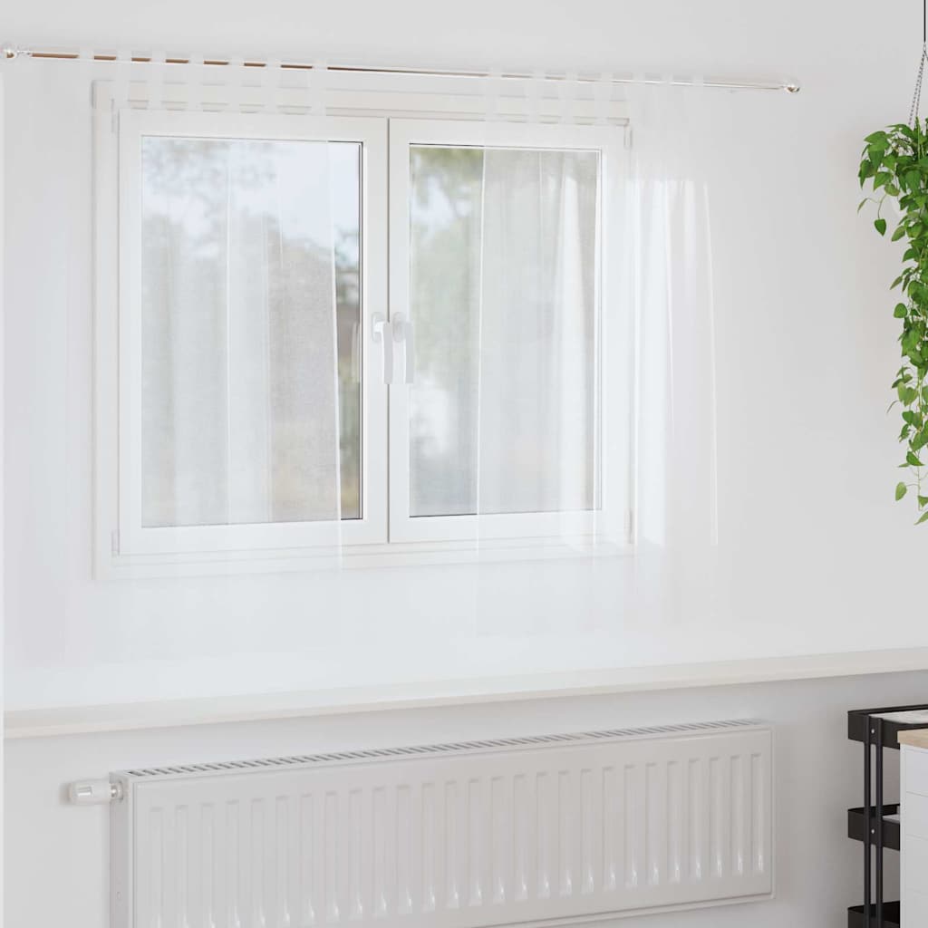 Verhot verhoilla 2 pcs Valkoinen 140 x 140 cm Polyesteri