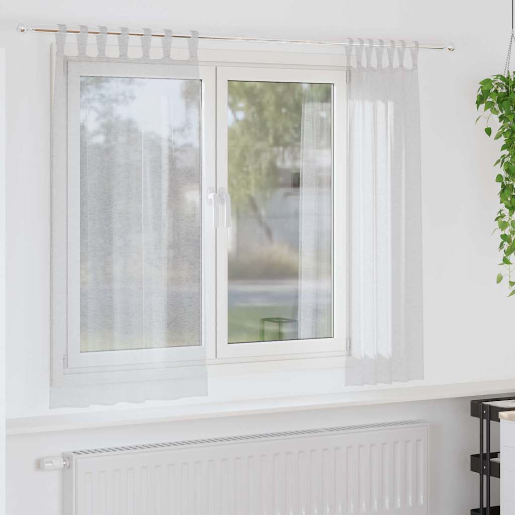 Verhot verhoilla 2 pcs Vaaleanharmaa 140 x 175 cm Polyesteri