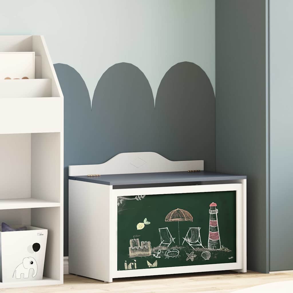 Leikkikaluarkku harmaa ja valkoinen 73 x 33 x 55 cm