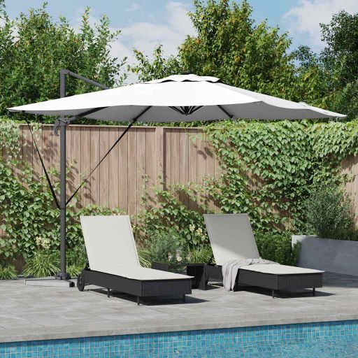 Cantilever Roma Parasol LED-valoilla Hiekka 286x285x270 cm Alumiini