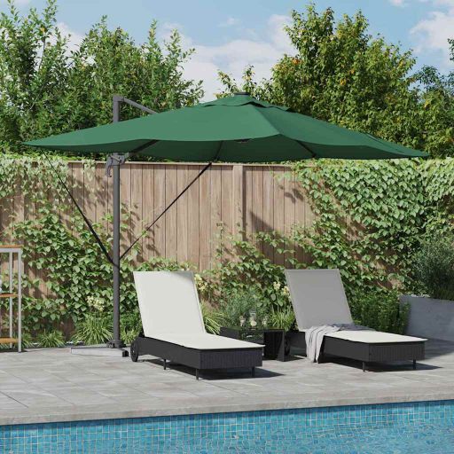 Cantilever Roma Parasol LED-valoilla Vihreä 352x251x265 cm Alumiini