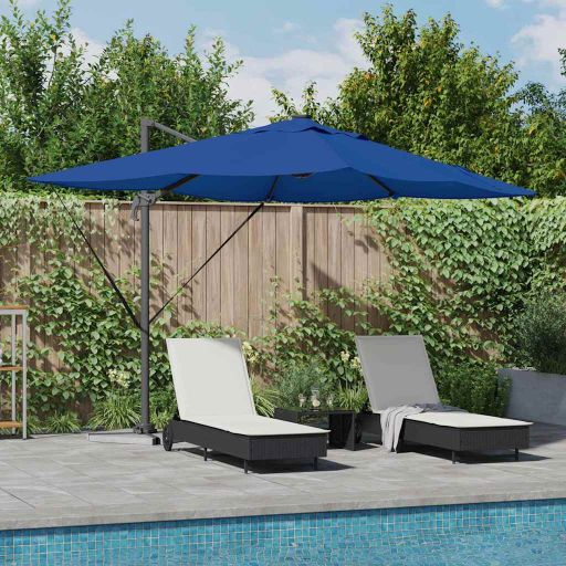 Cantilever Roma Parasol LED-valoilla Azure Sininen 352x251x265 cm Alumiini