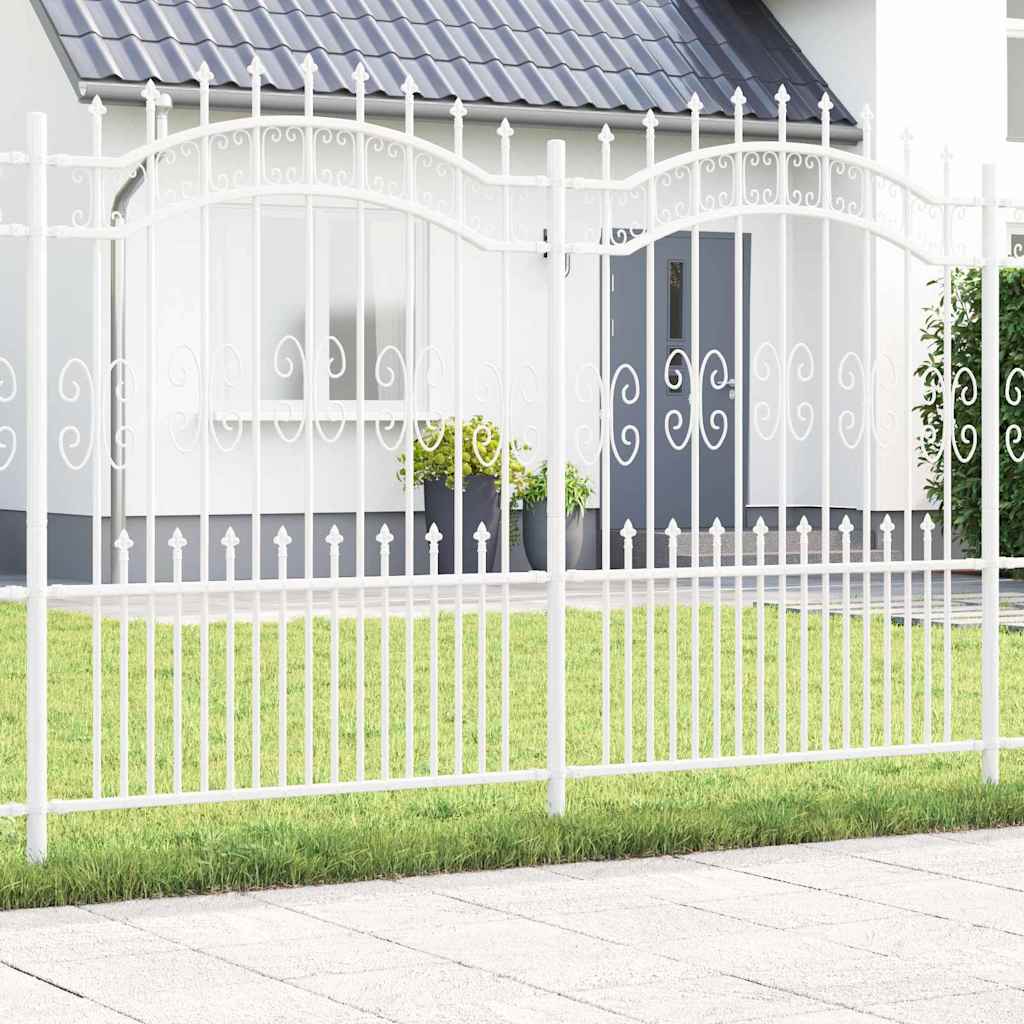 Puutarha-aita Valkoinen 190 cm Jauhemaalattu teräs