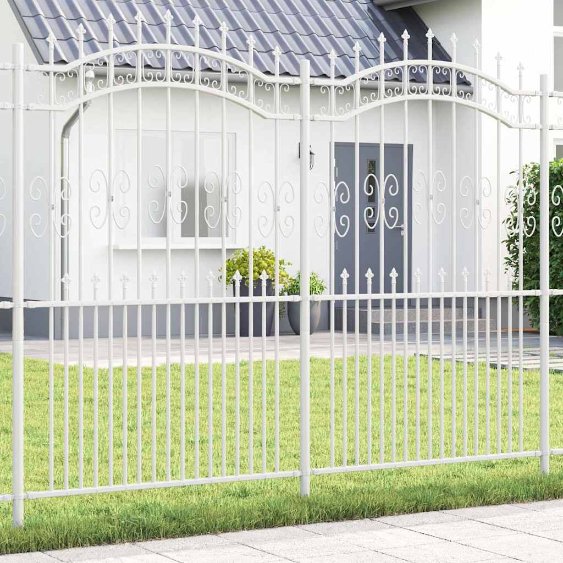 Puutarha-aita Valkoinen 215 cm Jauhemaalattu teräs