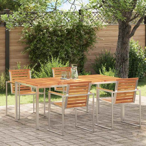 Ulkona Ruokapöytä 180x90x75 cm Kiinteä Puu Akaasiapuu