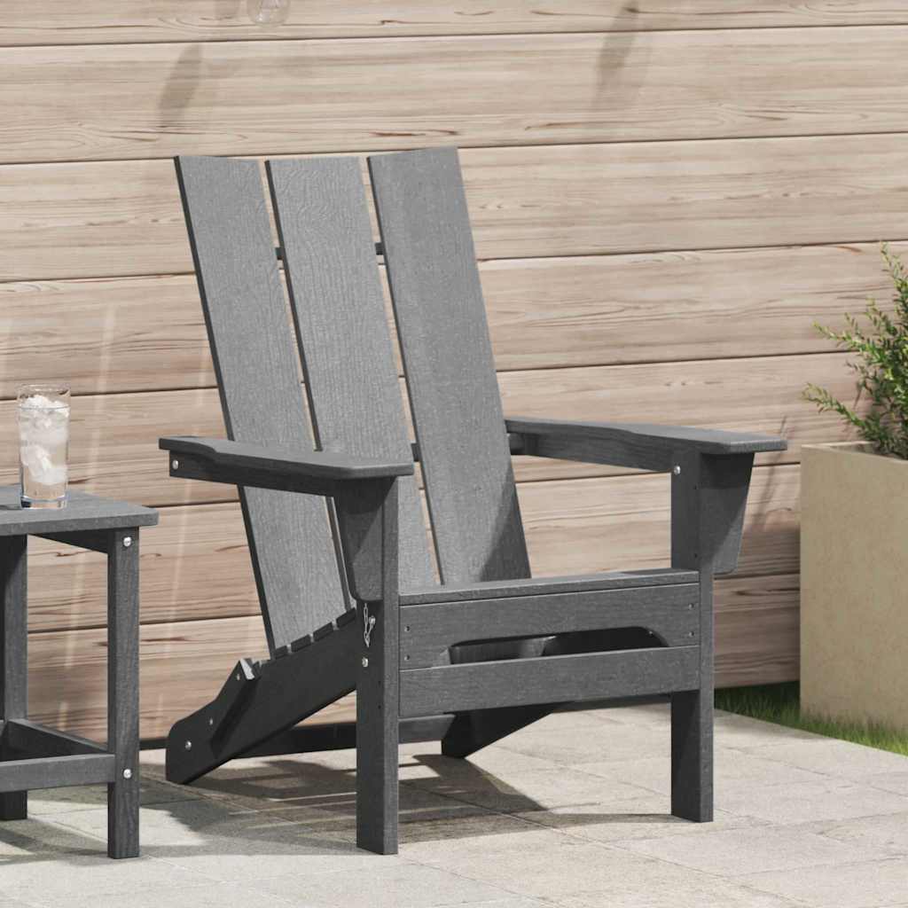 taitettava Adirondack-tuoli Vaaleanharmaa 74.5x80.5x90 cm HDPE