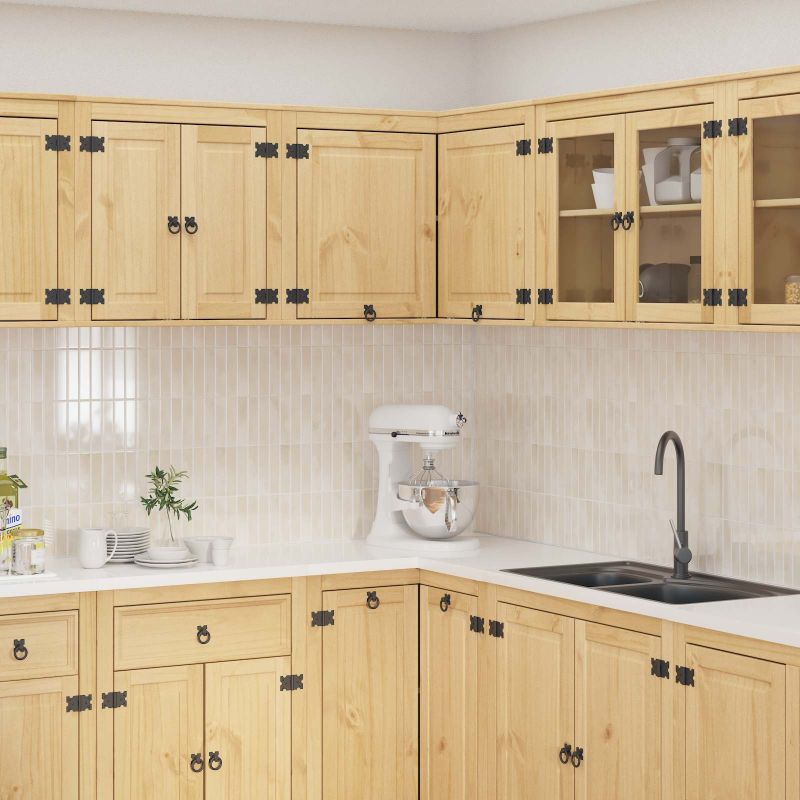 Kaappi hyllyllä ovella Hunaja 80 x 80 x 60 cm Massiivinen mänty