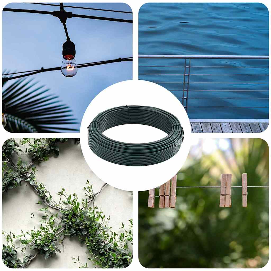 Aidan sidontajohdin Vihreä 33 m PVC-pintapäällysteinen teräs