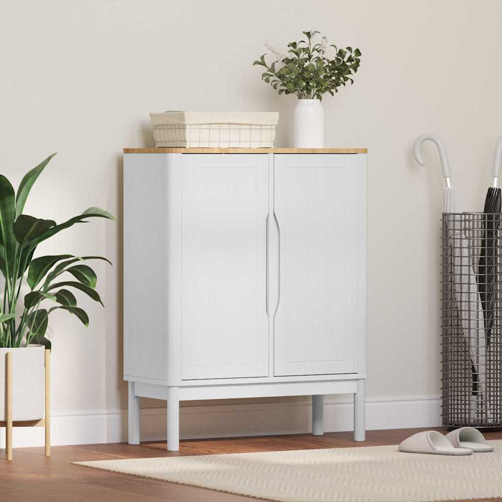 Sivupöytä Valkoinen 70 x 30 x 70,5 cm Massiivinen mänty