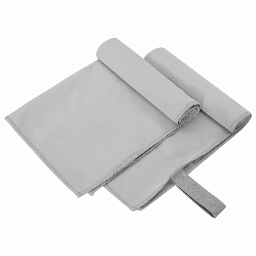 Urheilupyyhkeet 2 pcs Harmaa 50 x 30 cm Polyesteri ja polyamidi