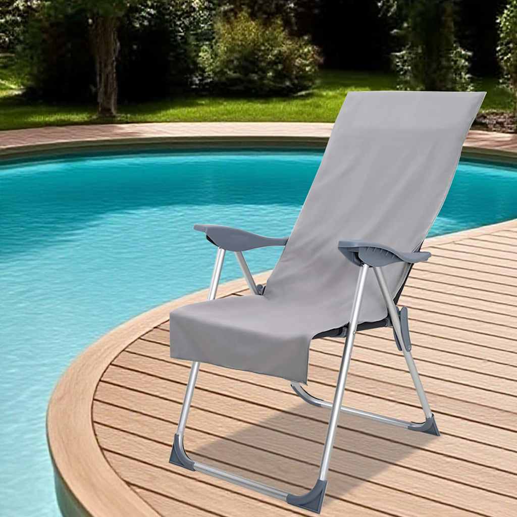 Ulkotuolipyyhkeet 2 pcs Tummanharmaa 130 x 60 cm