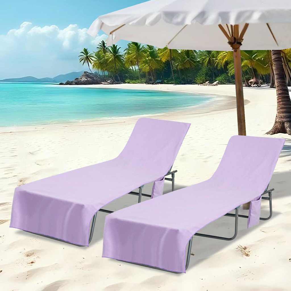 Aurinkotuoli Pyyhkeet 2 pcs Violetti 210 x 75 cm