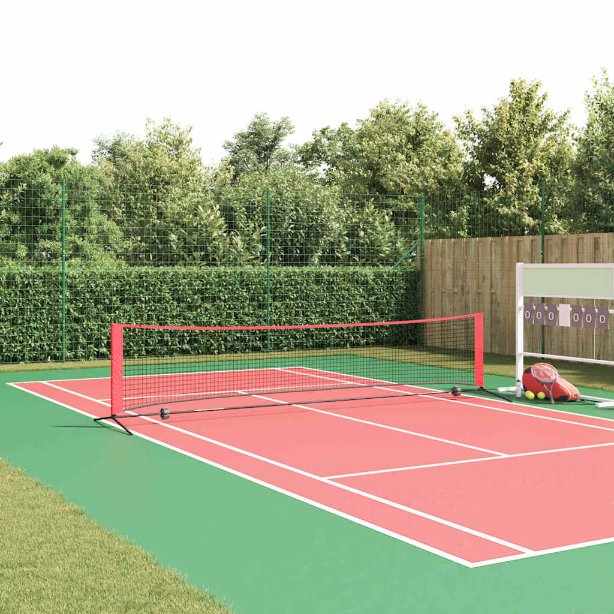 Tennisverkko Musta ja punainen 396 x 92 x 87 cm Polyesteri