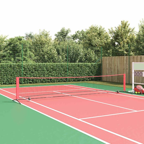 Tennisverkko Musta ja punainen 494.5 x 90 x 87 cm Polyesteri