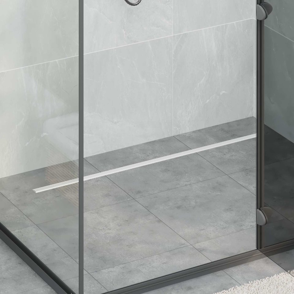 360° Suihkukaivo ohuella mallilla Hopea 100 cm