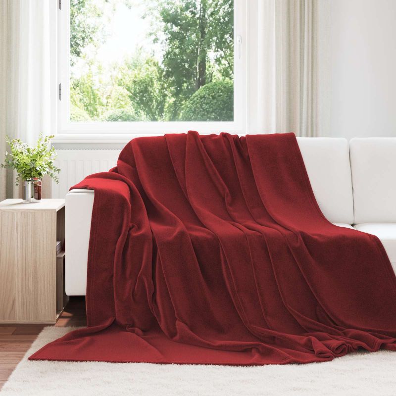 Heittoviltti Bordeaux punainen 240 x 270 cm Fleese