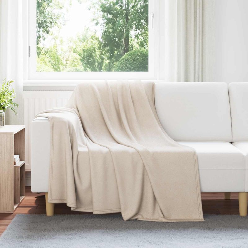 Heittopäällys 6 pcs Beige 200 x 150 cm Fleese