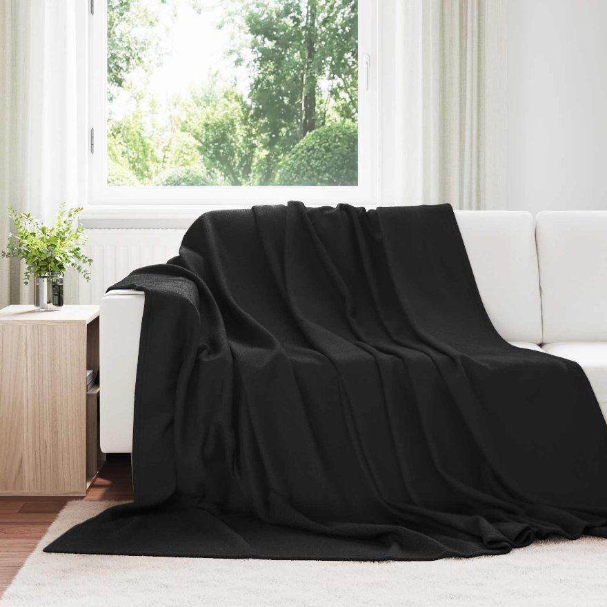Heittopäällys 24 pcs Musta 270 x 240 cm Fleese
