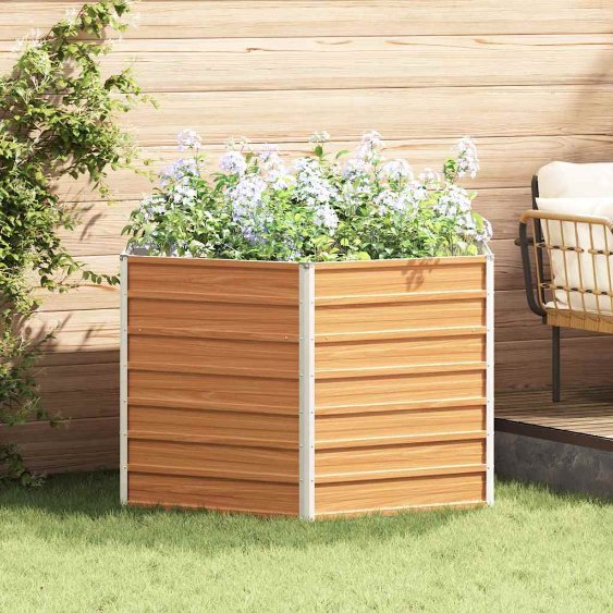 Kohotettu Puutarhapesä Vaaleanruskea 129 x 129 x 77 cm