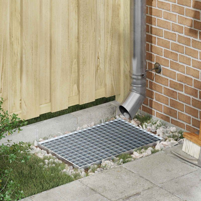 Ritilä Hopea 60 x 40 x 2 cm Kuuma-dipatut galvanisoitu teräs