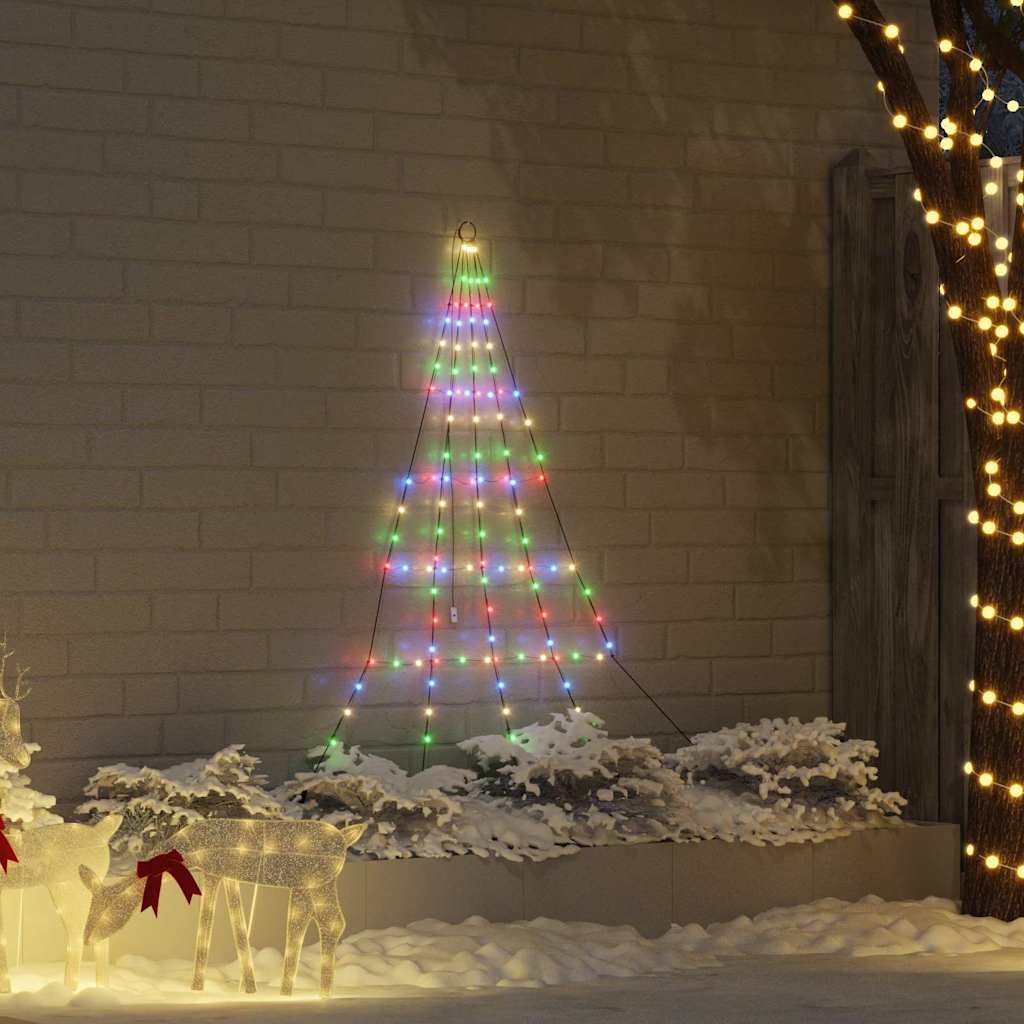 LED-joulupuu 112 LED-valoilla Monivärinen 182 cm Metalli